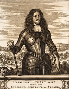 Portrait of Charles II of England (1630-1685) (From: Schauplatz des Krieges), 1675. Creator: Anonymous.