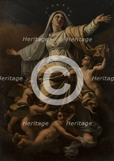 Esquisse pour la chapelle du lycée Louis-le-Grand : L'Assomption de la Vierge, c.1828. Creator: Alexandre-Charles Guillemot.