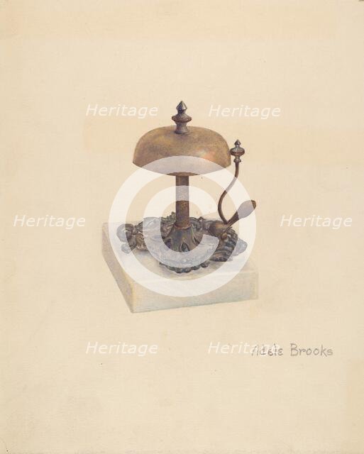 Cast Iron Table Bell, c. 1941. Creator: Adele Brooks.