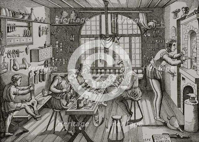 Etienne Delaune, Goldsmith's Workshop, 1877.  Creator: Etienne Delaune.