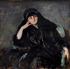 Portrait of Anna-Elisabeth, Comtesse Mathieu de Noailles (1876-1933), 1912. Creator: Tissot, James Jacques Joseph (1836-1902).