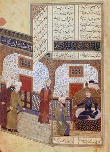 Khusraw conversing with Buzurg Ummid (Miniature From the Cycle of Eight Poetic Subjects), 1431.