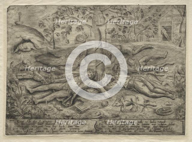 Gluttony (Plate). Creator: Jan Brueghel (Flemish, 1568-1625); Pieter Balten (Flemish).