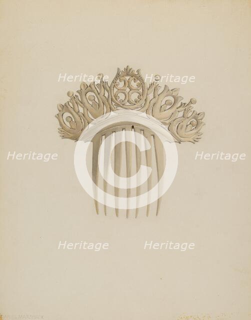 Comb, c. 1939. Creators: Daniel Marshack, Gertrude Lemberg.