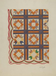 Patchwork Quilt, c. 1937. Creator: George V. Vezolles.