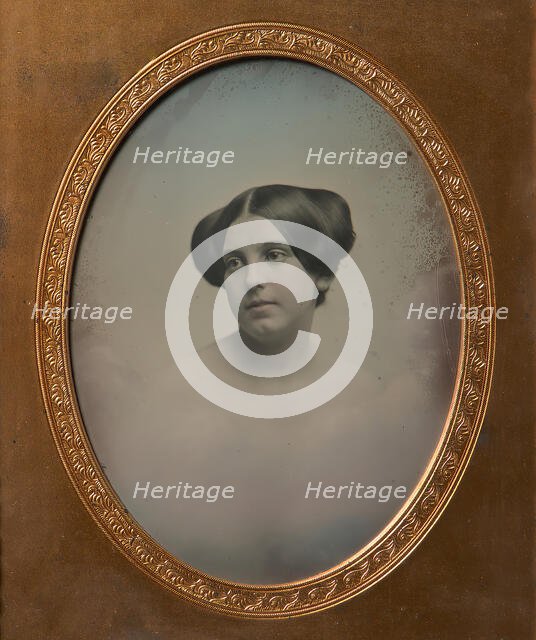 Young Woman with Hair Styled in Two Buns, 1850s. Creators: Josiah Johnson Hawes, Albert Sands Southworth.