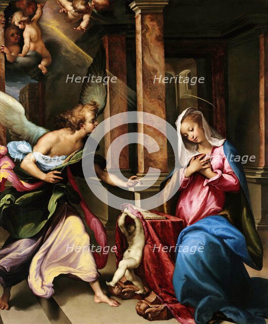 The Annunciation, 1596-1597. Creator: Curia, Francesco (1538-1610).
