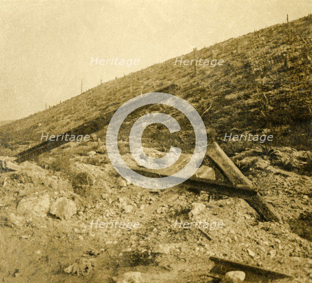 Area surrounding the fort at Douaumont, northern France, c1914-c1918. Artist: Unknown.