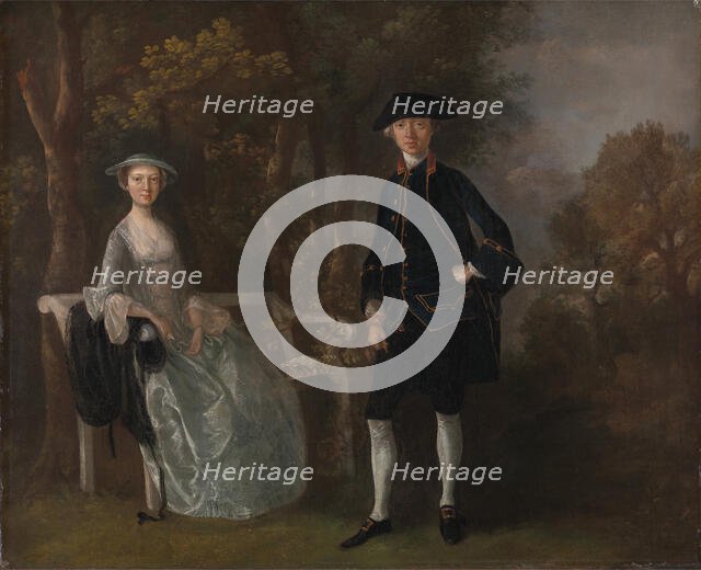 Lady Lloyd and Her Son, Richard Savage Lloyd, of Hintlesham Hall, Suffolk, between 1745 and 1746. Creator: Thomas Gainsborough.