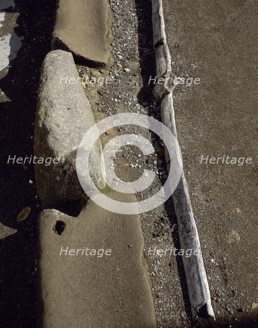 Canalization made from lead, Pompeii, Italy, 2002. Creator: LTL.