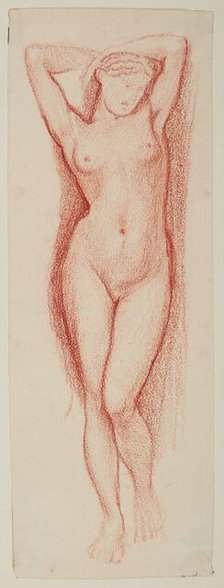 Female nude - study, 1864. Creator: Sir Edward Coley Burne-Jones.