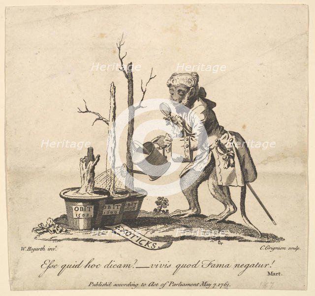 Tailpiece to the Catalogue of Pictures Exhibited in Spring Garden, May 7, 1761. Creator: Charles Grignion.