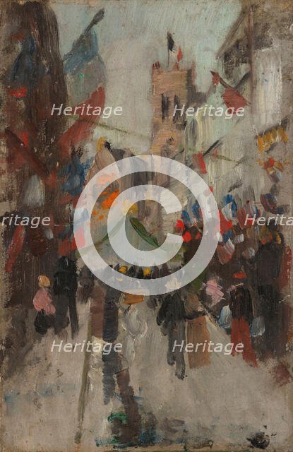 July 14th in Dieppe, probably between 1894 and 1898. Creator: Frits Thaulow.