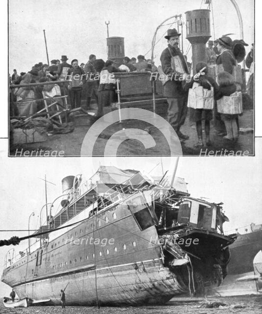 'La piraterie sous-marine; Le torpillage du Sussex, le 24 mars 1916. En haut, les passagers a bord,  Creator: Unknown.