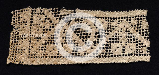 Fragment of a Band with Abstract Pattern, 17th-18th century. Creator: Unknown.