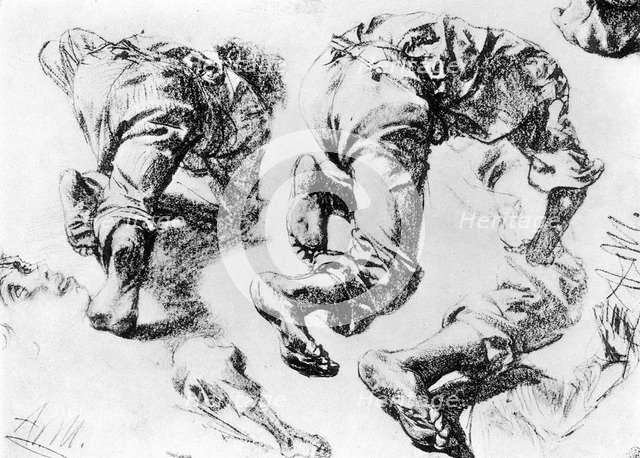 A page of sketches, 1913.Artist: Adolph Menzel