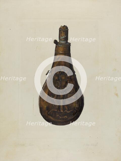 Powder Flask, 1935/1942. Creator: A. R. Tolman.