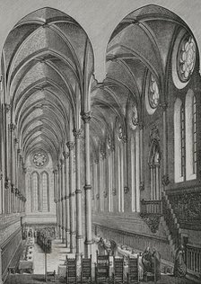 Refectory, Saint-Martin-des-Champs Priory, Paris, France, 13th century, (1877).  Creator: Unknown.