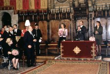 Tribute to Juan de Borbon y Battenberg (1913-1993), Count of Barcelona, ??ceremony at the Hall of…
