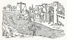 Marco Polo Lands at Ormuz', (c1300 ), 1912. Artist: Unknown
