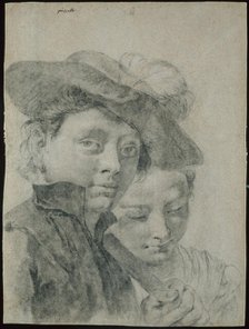 A Young Boy Wearing a Plumed Hat, and a Young Girl, 1735/40. Creator: Giovanni Battista Piazzetta.