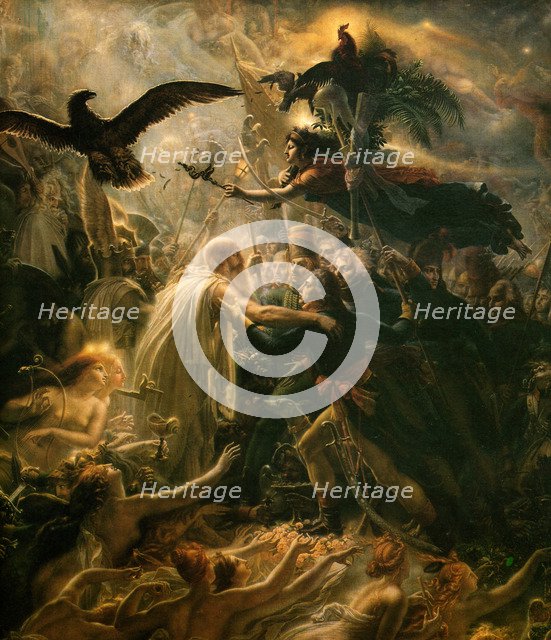 The Apotheosis of French Heroes Who Died for the Country During the War for Liberty, Early 19th cent Artist: Girodet de Roucy Trioson, Anne Louis (1767-1824)