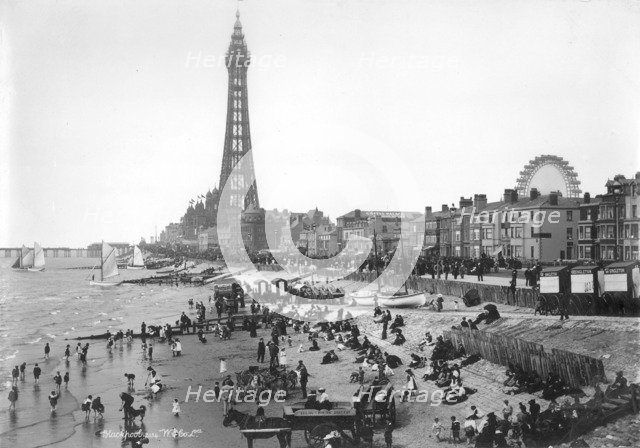 The beach, Blackpool, Lancashire, 1894-1910. Artist: Unknown