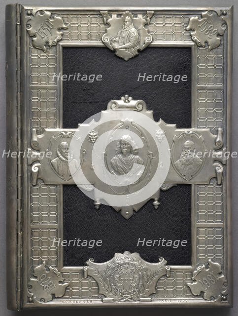 Cover of "Christopher Plantin and the Plantin-Moretus Museum at Antwerp", 1888. Creator: Émile Carayon.