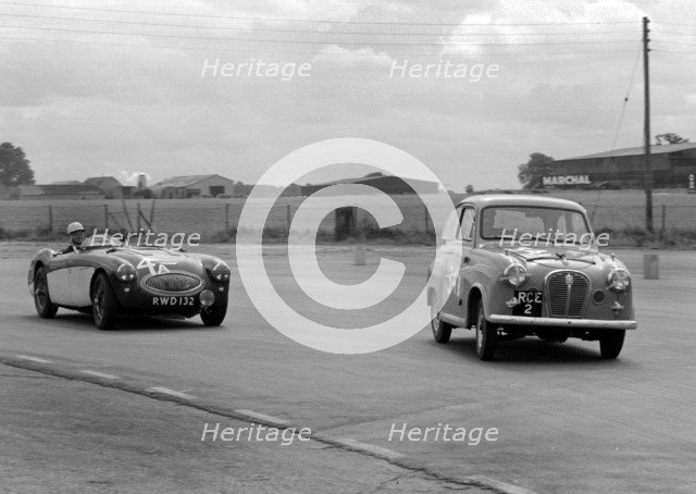 Austin A35 at 750 MC 6 hour relay race Silverstone 1957 Artist: Unknown.
