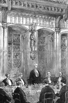 ''Mr Stanley at Brussels; The Explorer Speaking at the Banquet given in his honour by the Burgomaste Creator: Unknown.