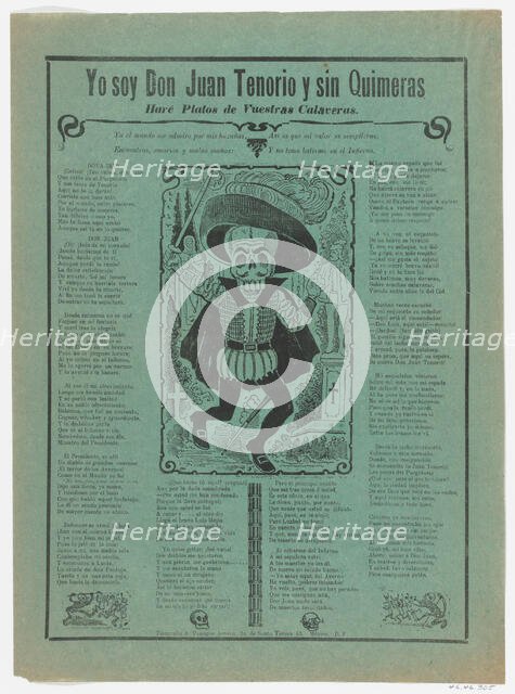 The skeleton of Don Juan Tenorio, ca. 1900-1910., ca. 1900-1910. Creator: José Guadalupe Posada.