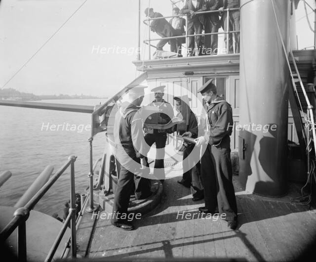 U.S.S. Oregon, 6-pounder and crew, between 1896 and 1901. Creator: Unknown.