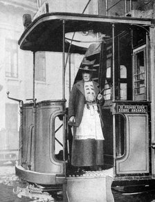 A woman tram-conductor, Chile, 1922. Artist: Brown & Dawson