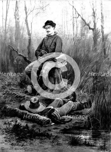 The Spanish-American War: our special artist in Cuba - a halt in the Cuban Wilderness, 1898. Creator: Unknown.