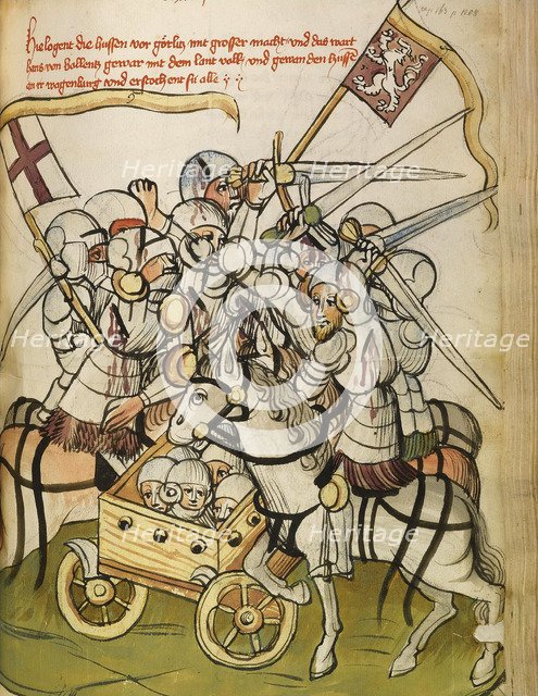 Hussite War (From: The life and times of the Emperor Sigismund by Eberhard Windeck), c. 1450. Artist: Lauber, Diebold, (Workshop)  