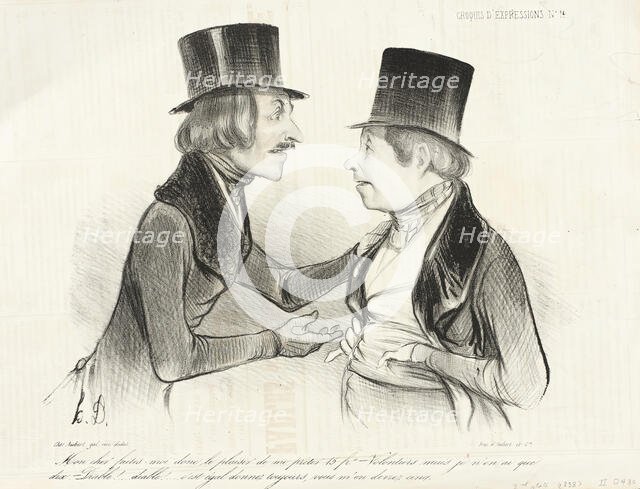 Mon cher faites moi...le plaisir de me prêter 15 frs..., 1838. Creator: Honore Daumier.