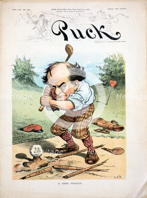 Puck magazine cover, August 19, 1903. Artist: Unknown