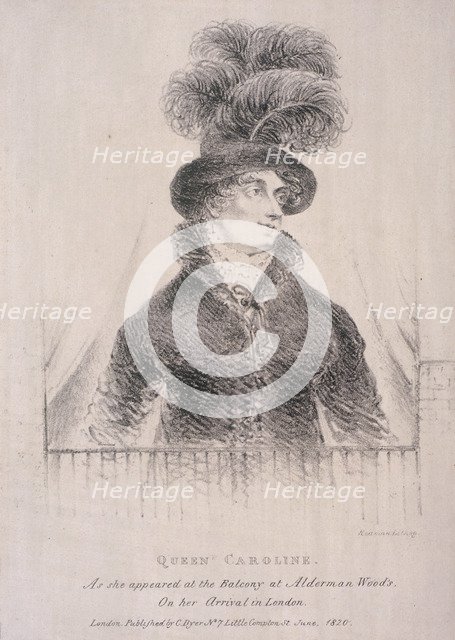 Caroline, Consort of George IV, 1820. Artist: C Dyer