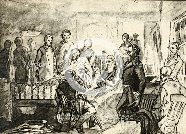 Abraham Lincoln on his Death Bed, c. 1865.