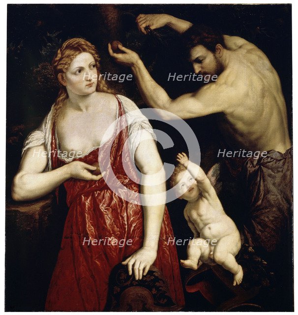 'Venus and Mars with Cupid', 1550s. Artist: Paris Bordone