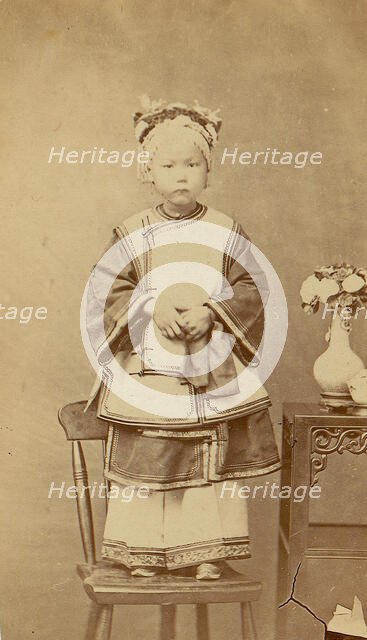 Girl in White Robe, 1870s. Creator: Unknown.