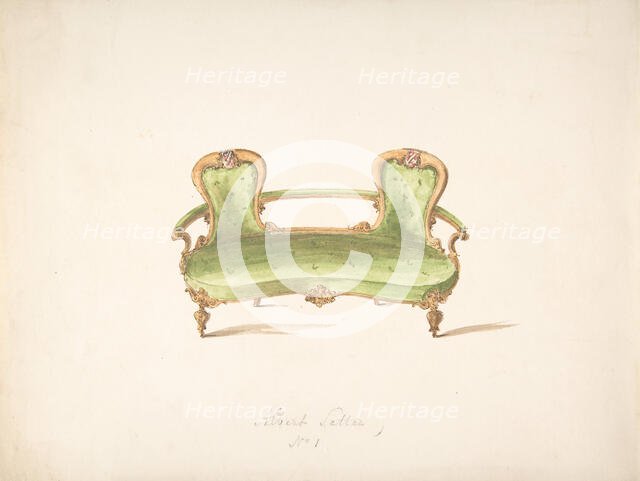Design for Albert Settee, early 19th century. Creator: Anon.
