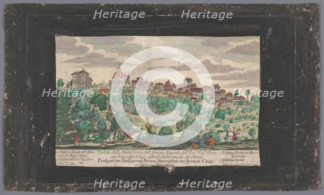 View of the city of Ariccia, 1708-1756. Creators: Martin Engelbrecht, Anon.