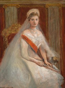 Portrait of Empress Alexandra Fyodorovna of Russia (1872-1918), the wife of Tsar Nicholas II. Creator: Keller, Albert von (1844-1920).
