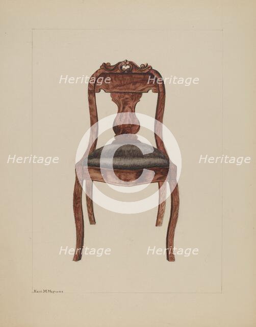 Fiddle-back Chair, c. 1937. Creator: Edith Magnette.