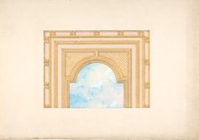 Partial design for a decorated ceiling painted with clouds, 1830-97. Creators: Jules-Edmond-Charles Lachaise, Eugène-Pierre Gourdet.