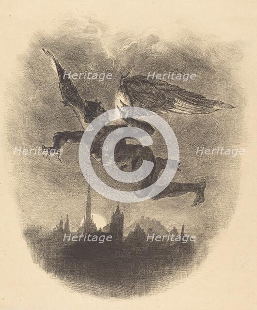 Mephistopheles in the Air, 1828. Creator: Eugene Delacroix.