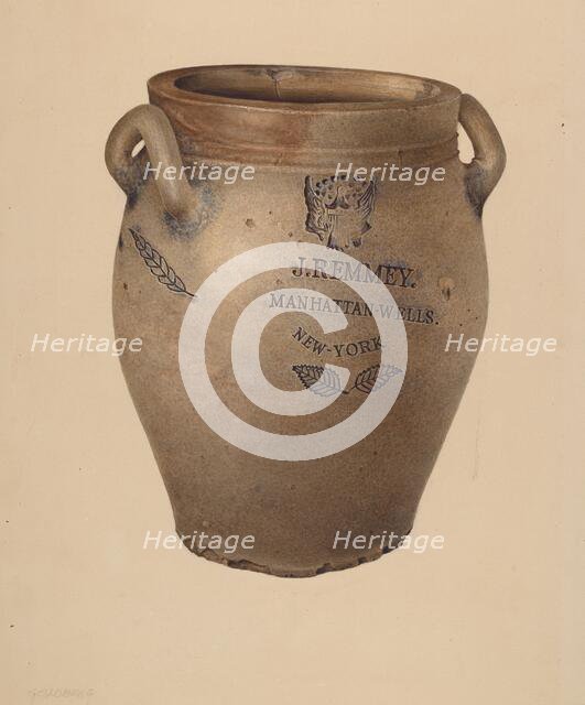 Crock, c. 1940. Creator: Joseph Goldberg.