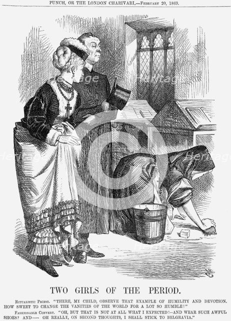 'Two Girls of The Period', 1869. Artist: John Tenniel