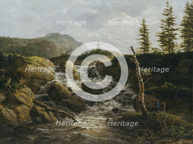 Mountainous Landscape with a Waterfall, Norway;Nordic Landscape with a Waterfall, 1817. Creator: Johan Christian Dahl.